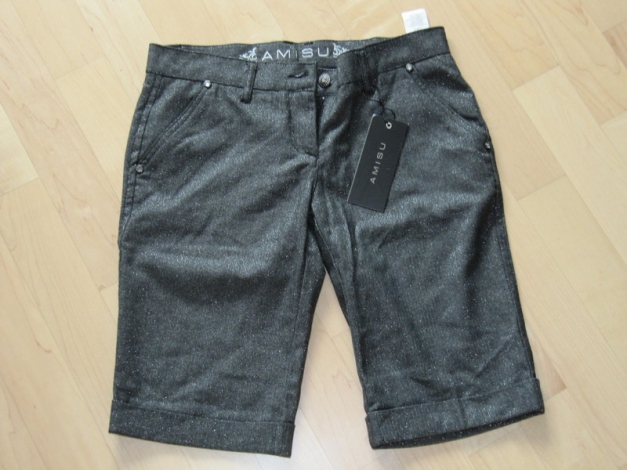 Stiefelhose Amisu Fischgrätmuster grau mit silber Gr. 36 mit Etikett