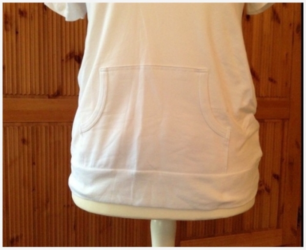 C & A, Kurzarm Umstands Shirt Kapuze, weiß, Größe 44/46, top!, ungetragen