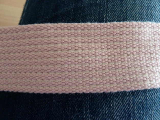 Gürtel - rosa / weiß gestreift 