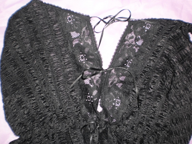 Romantik-Top mit Spitze: Schwarzes 80er-Original! Extremst rar, hochwertig & sexy!