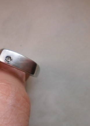 Silberring mit eingelassenem Glitzersteinchen! 80er Vintage Fingerring schlicht elegant mit Brilli!!