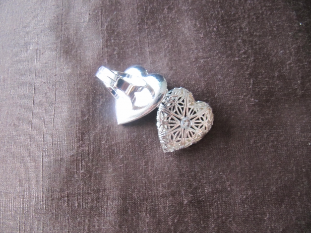 Ausgefallener Ring silber Modeschmuck Medaillion Herz uni versilbert verstellbar