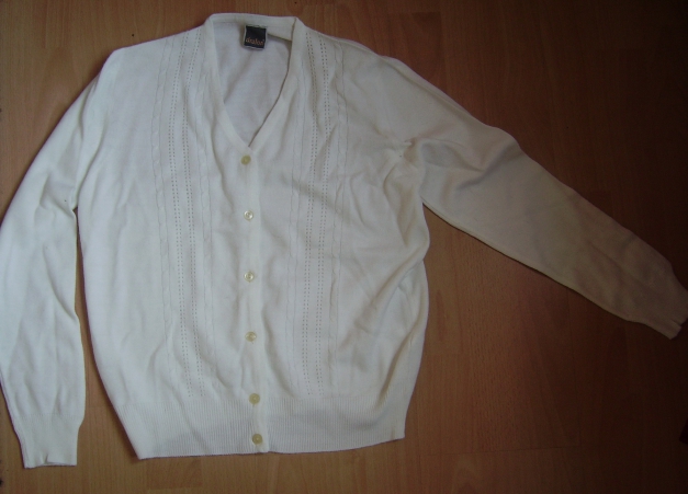 Cardigan Original 70er-Jahre in weiß aus USA! Collegestyle!