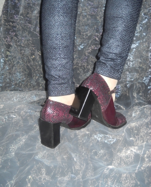 Vintage Mary Jane Schlange Snake Reptile Kroko High Heels Pumps Riemchen Größe 37 38 39 Blogger Schuhe