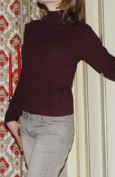 Rollkragen Pullover, dunkles lila, Lindex Girls, Gr. 164 XS/S