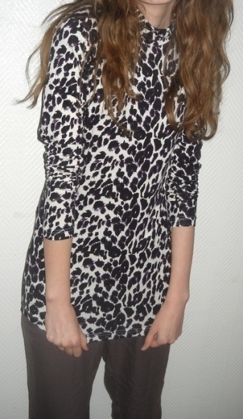 H&M Leo Leopard Pullover Pulli Leo Rolli Top Shirt Tiger creme lila XS S M L 36 38 40 Oversized Rollkragen NEU