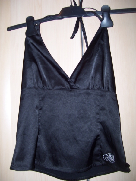  sexy neckholder top corsage satin glänzend