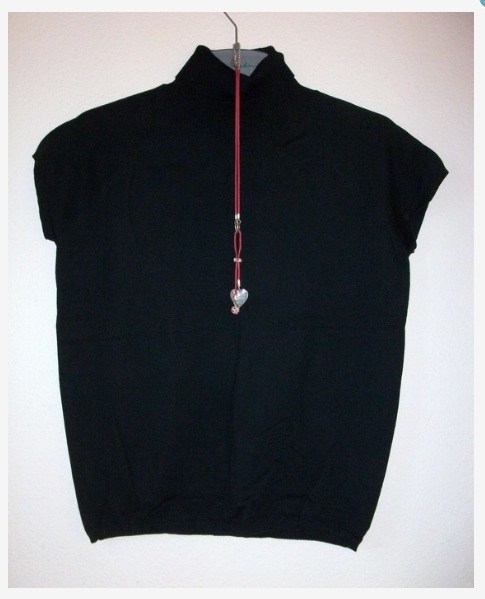 Strickpullover Rollkragen Pullover kurzarm schwarz Gr. 44/46, ungetragen