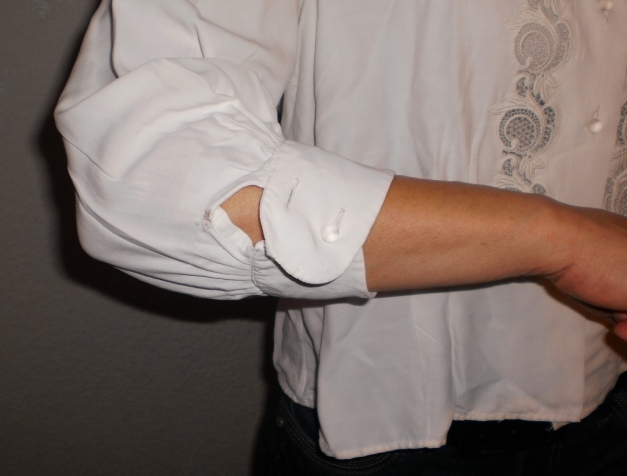 Vintagebluse mit Spitze in weiß & Gr. 46 – Edelfashion!