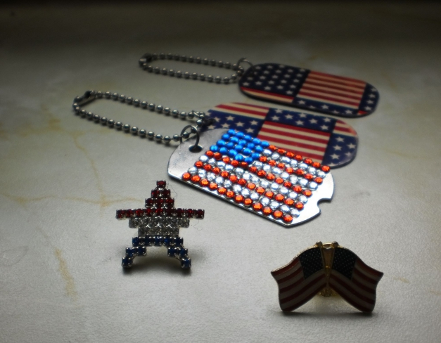 US-Fahnen Strass Pins Broschen! Stars & Stripes Kult!