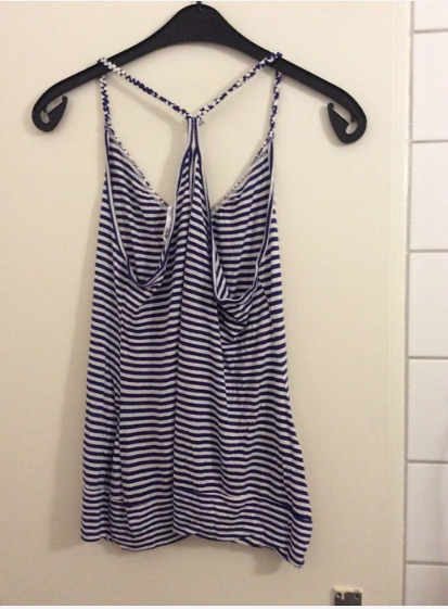 blau / weiß gestreiftes Top