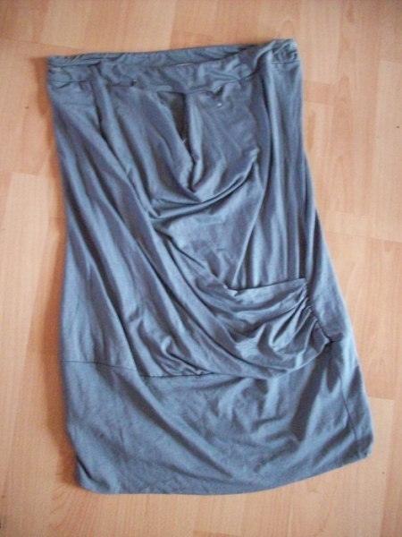 Melrose Kleid, grau, Wasserfall Ausschnitt, Gr. 38
