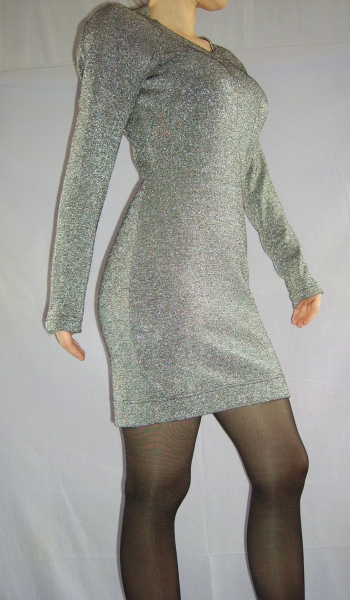 Glitzer-Langarmkleid aus den 80ern! 1A-Zustand! Ganzjähriger sexy Chic!