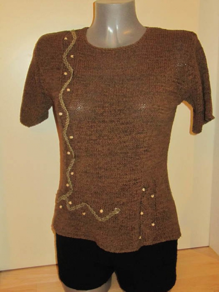 Vintage Strickoberteil Bändchengarn