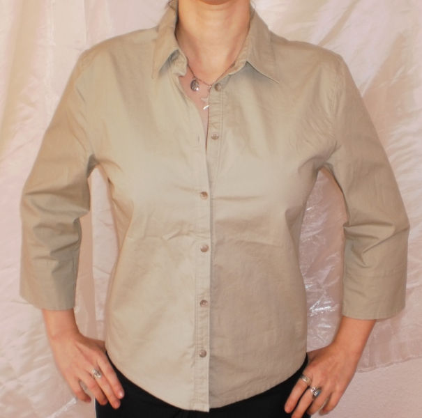 Esprit-Bluse in Gr. 34 in grau-grüner Eleganz!