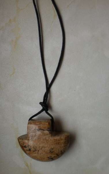 Landschaftsjaspis-Kette: Besonderes wuchtiges Design!