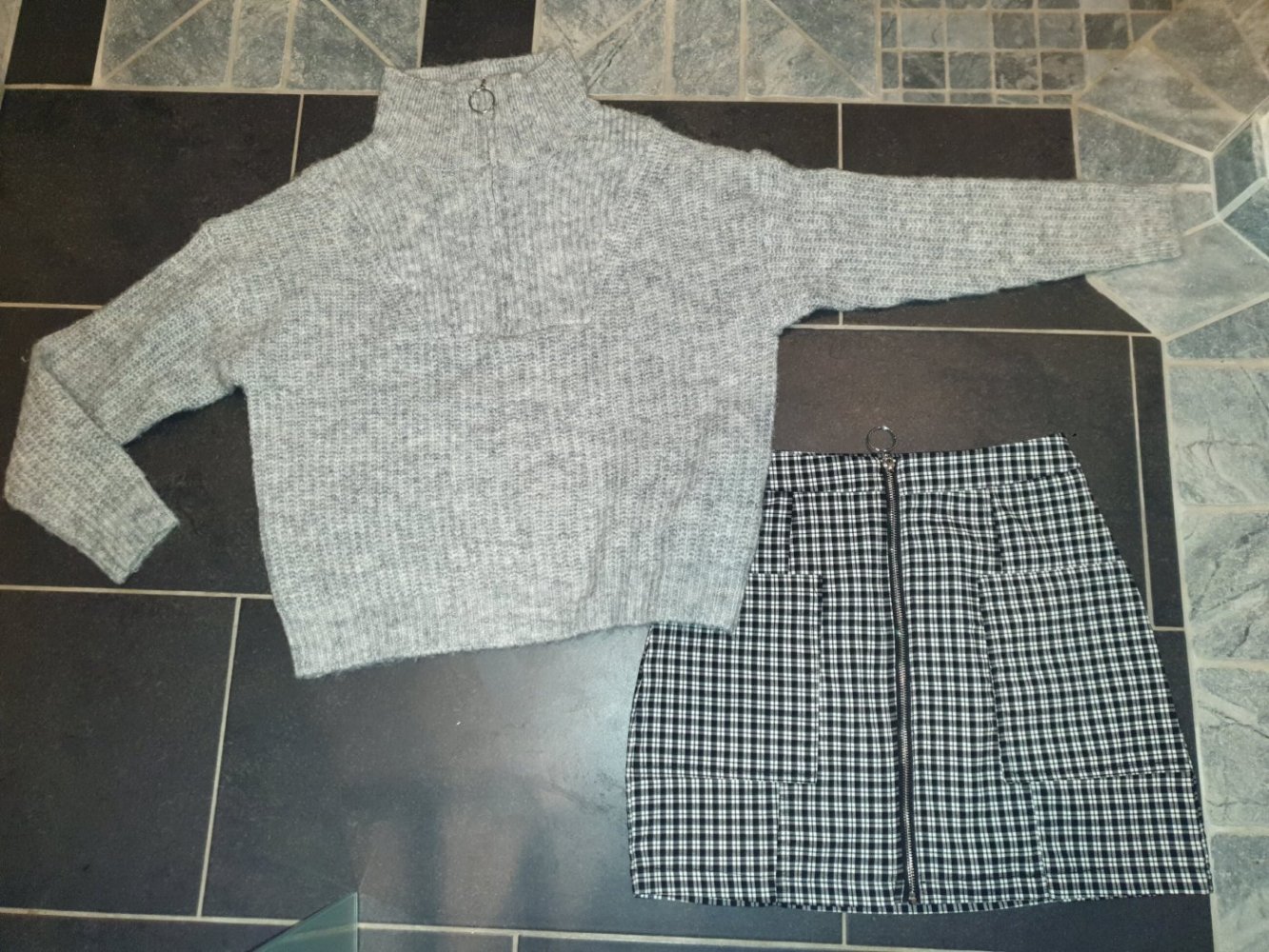  FISHBONE by FB Sister Rock Mini stretchig Gr.M (38) kariert Minirock