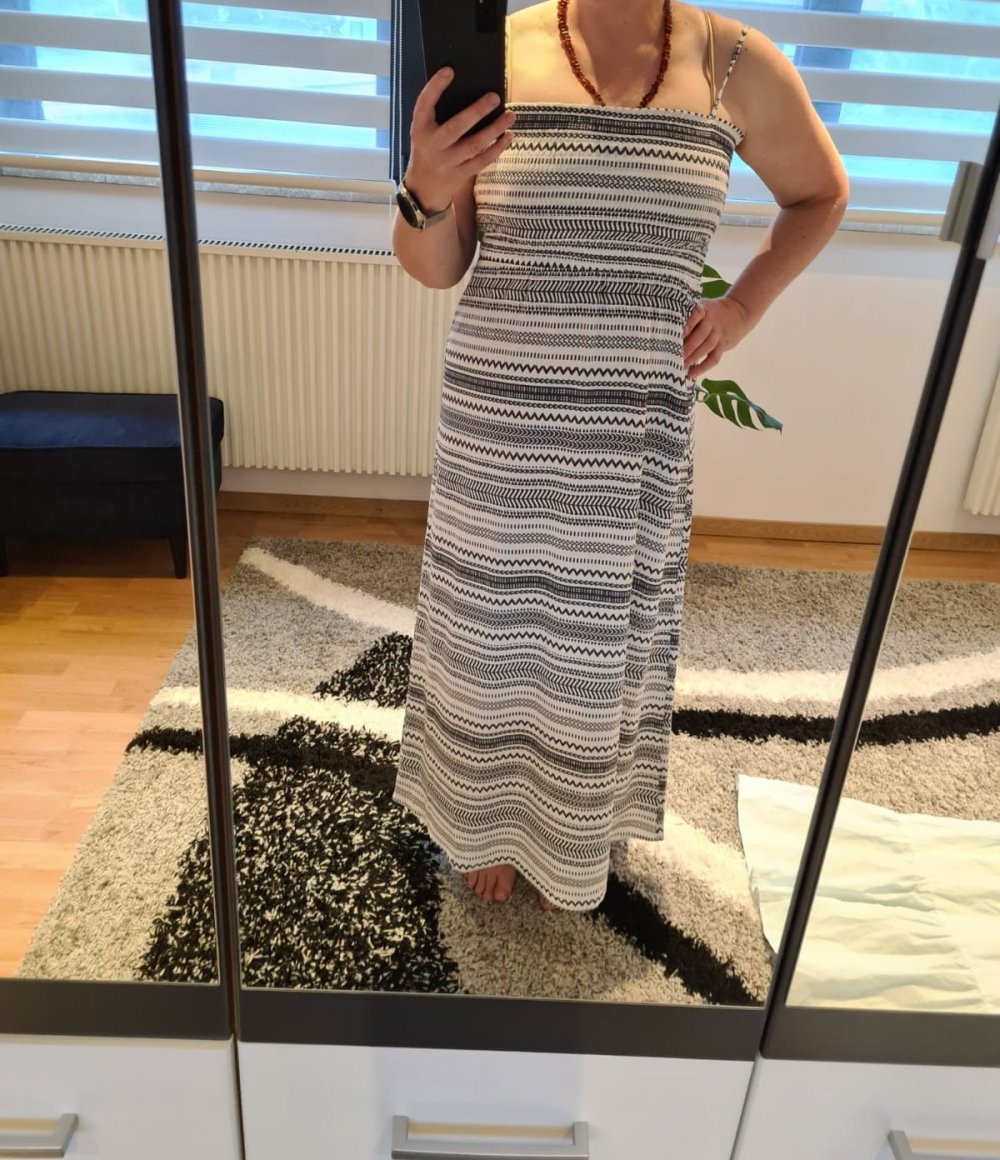 Only Sommerkleid Maxikleid Gr. 40 schwarz /weiß Kleid