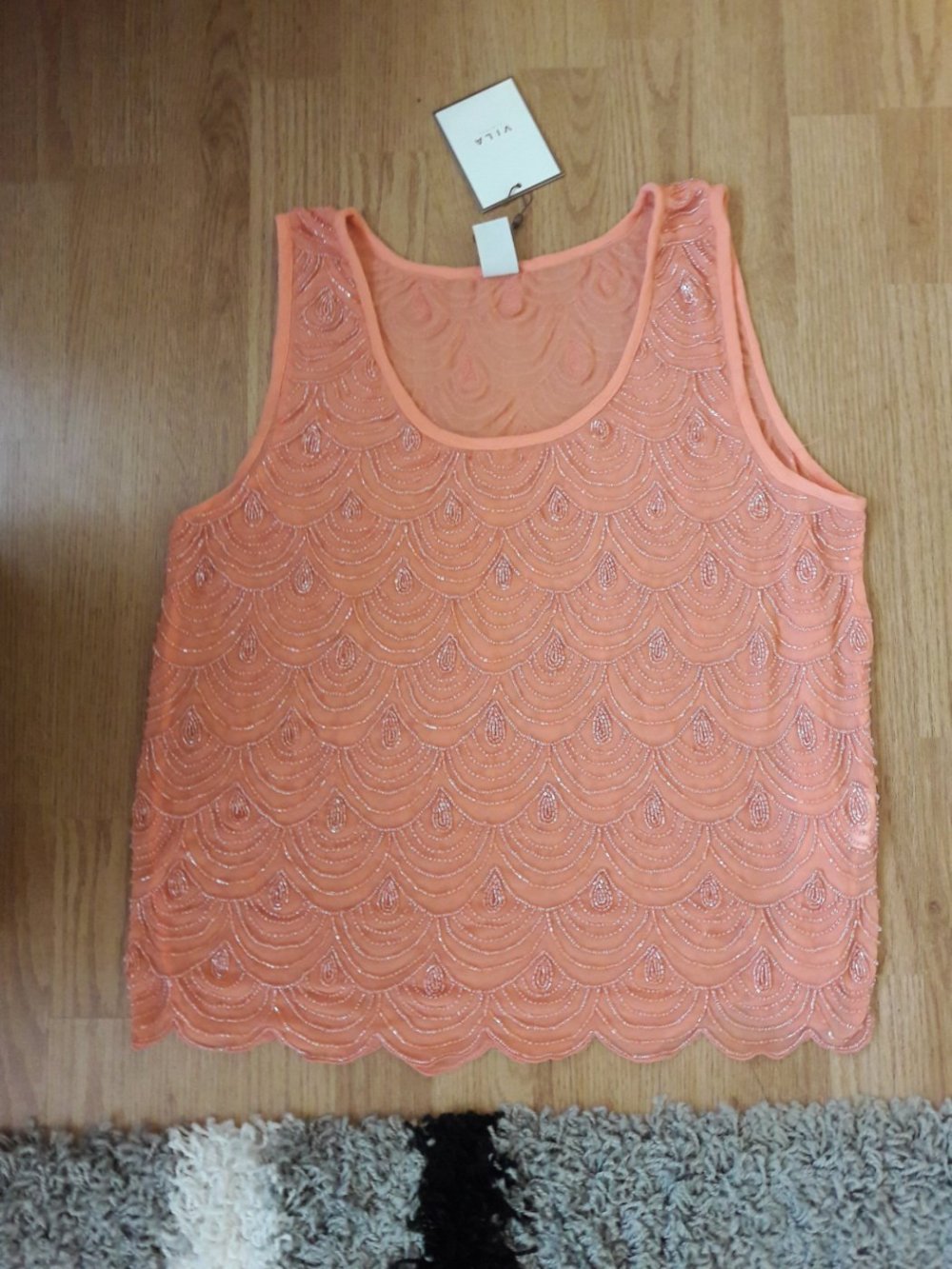 Bluse Top Shirt T-Shirt Vila by Vero Moda Gr XL 42 Tunika locker Pearl NEU Party