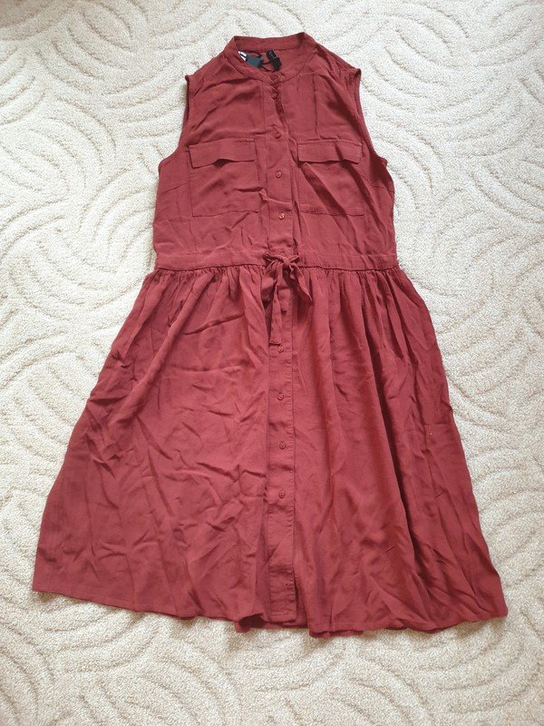 Sommerkleid Midikleid YAS Gr. M (38/40) Oversize rostbraun Viscose Kleid Blusenkleid