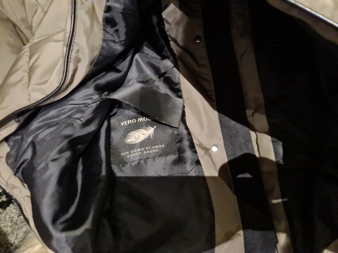 DaunenMantel DaunenJacke Vero Moda Gr. L Winter Jacke Khaki Daunen Mantel