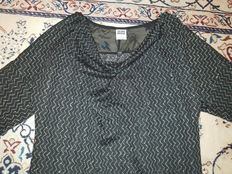 Längere Bluse Top 3/4 Arm glitzern Vero Moda L (40) T-Shirt NEU