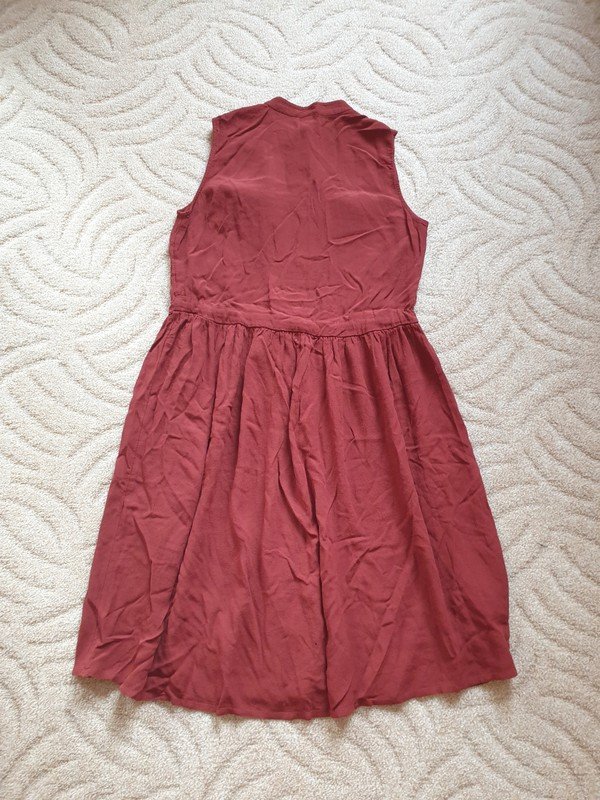 Sommerkleid Midikleid YAS Gr. M (38/40) Oversize rostbraun Viscose Kleid Blusenkleid