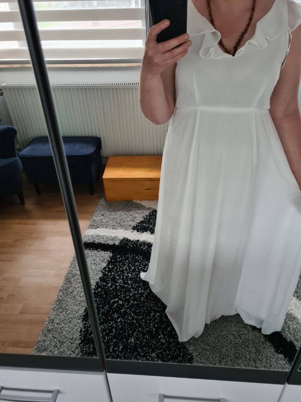 Abendkleid Maxikleid Hochzeit Vila Gr. 42 weiß NEU langes Kleid
