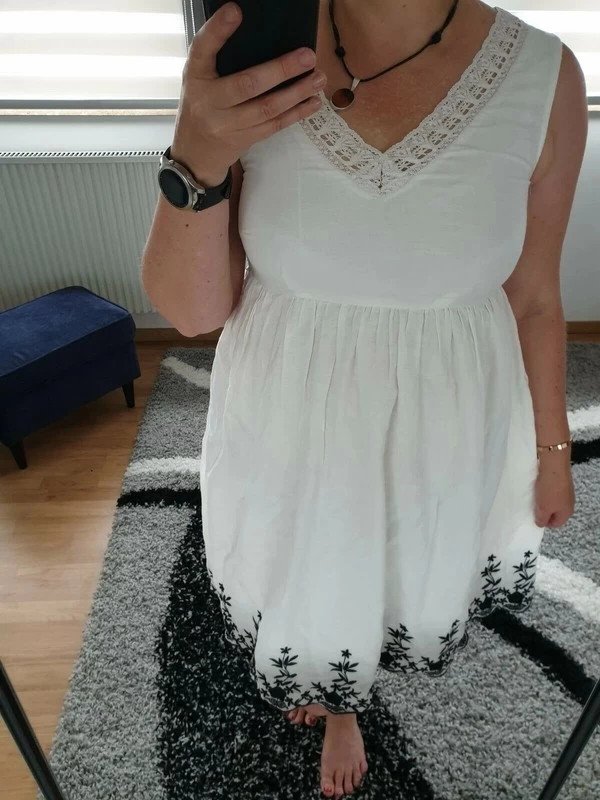 Umstandskleid Mama Licious Gr. 38 creme / schwarz