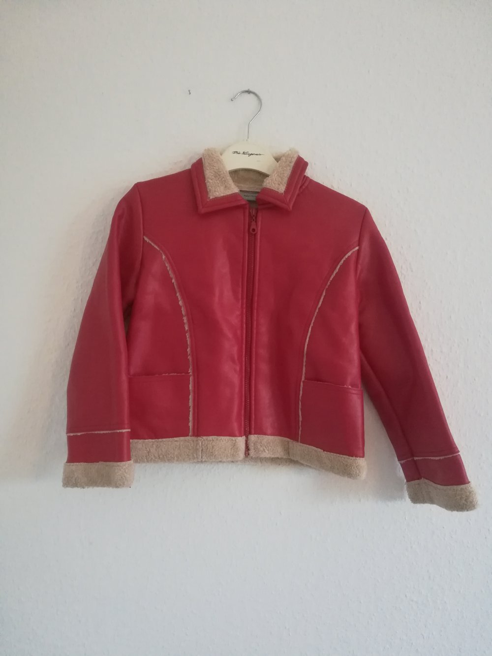 Rote Lederjacke für Kinder / Mädchen 
