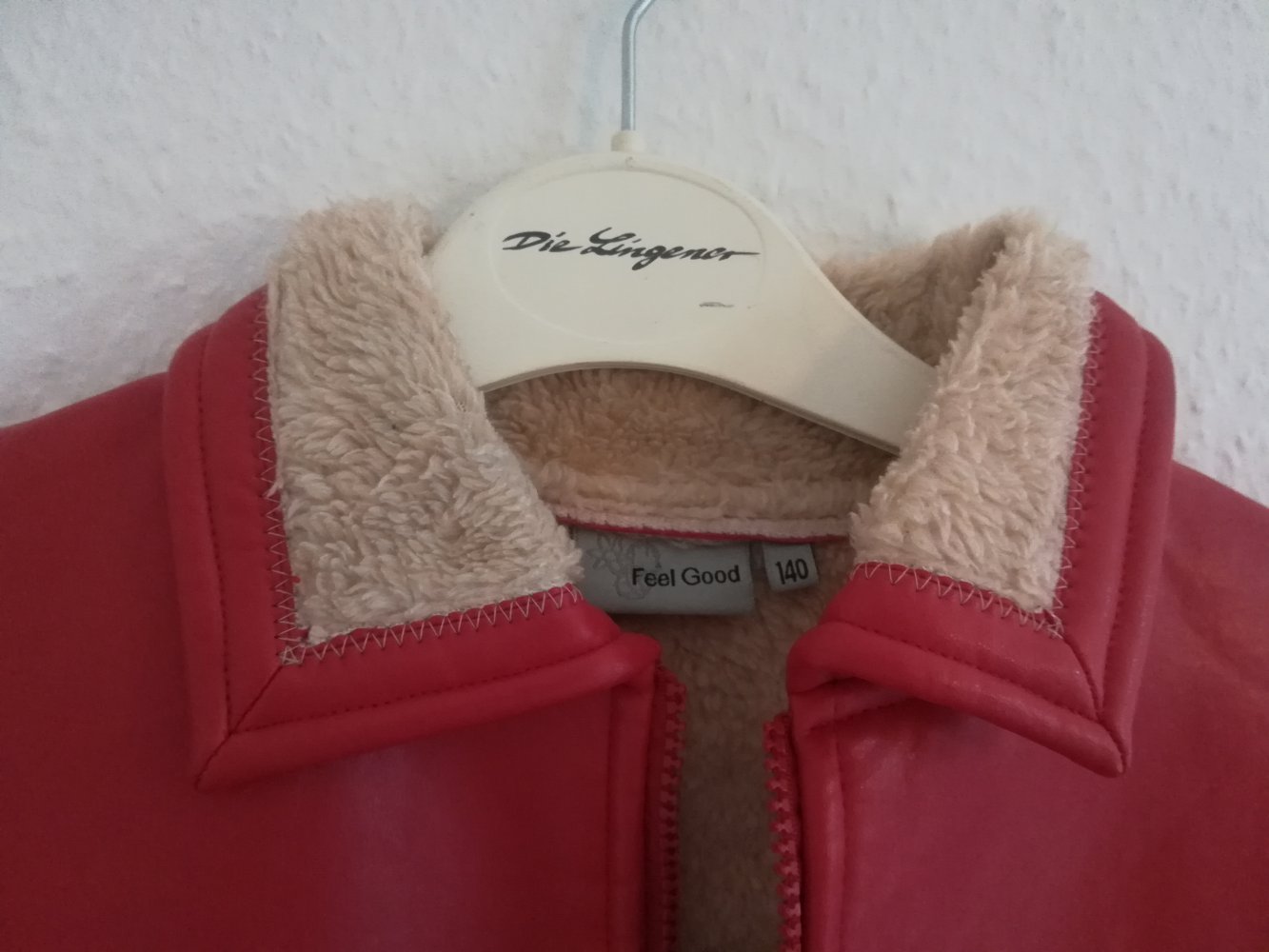 Rote Lederjacke für Kinder / Mädchen 