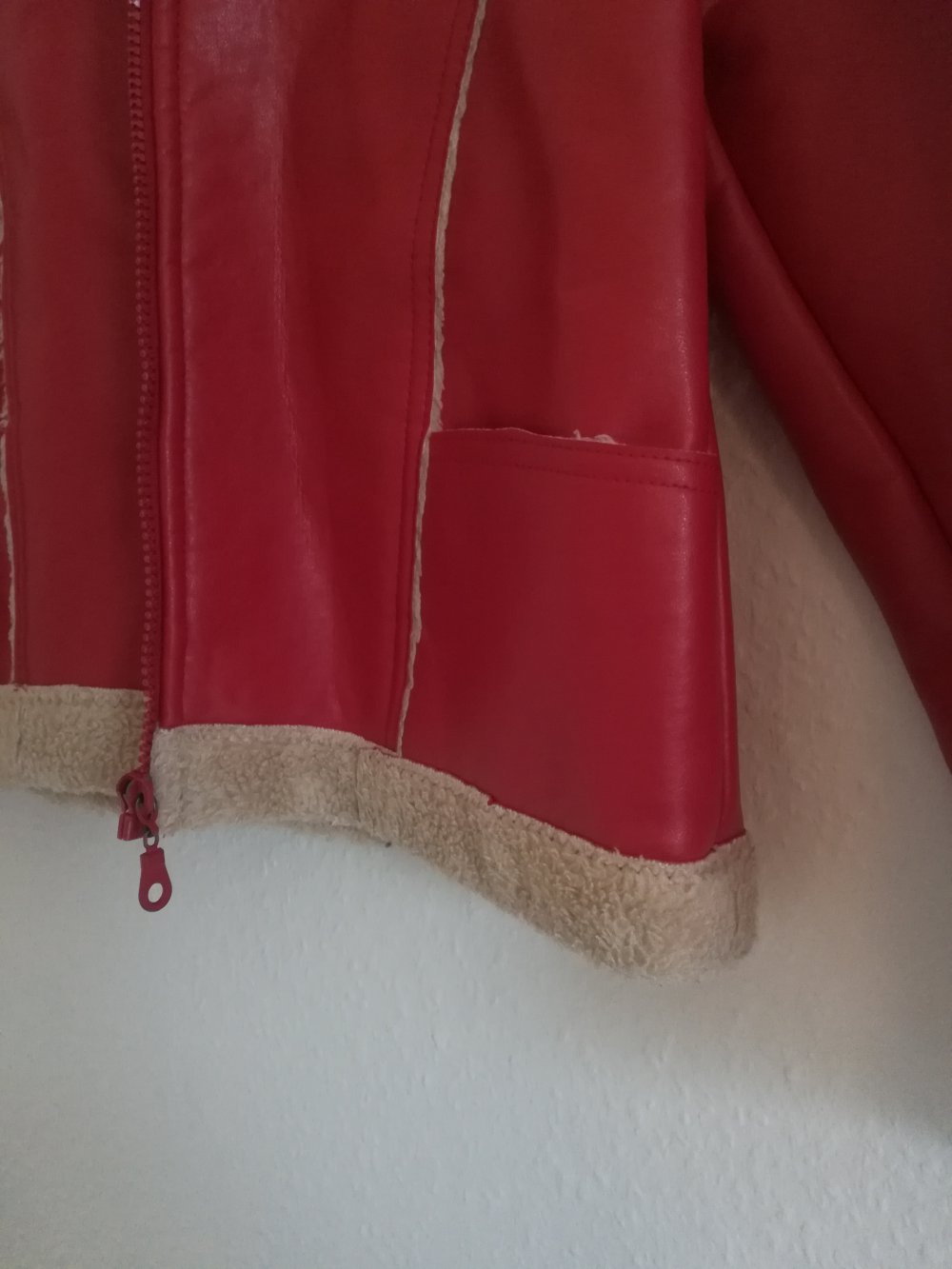 Rote Lederjacke für Kinder / Mädchen 