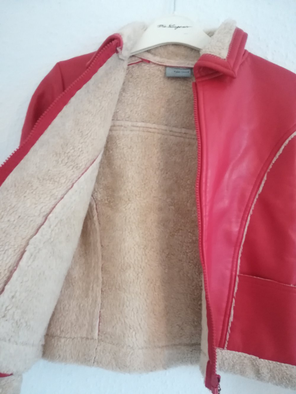 Rote Lederjacke für Kinder / Mädchen 