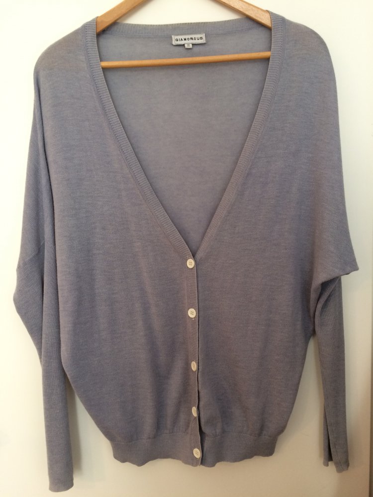 Taubenblauer Fledermausärmel cardigan