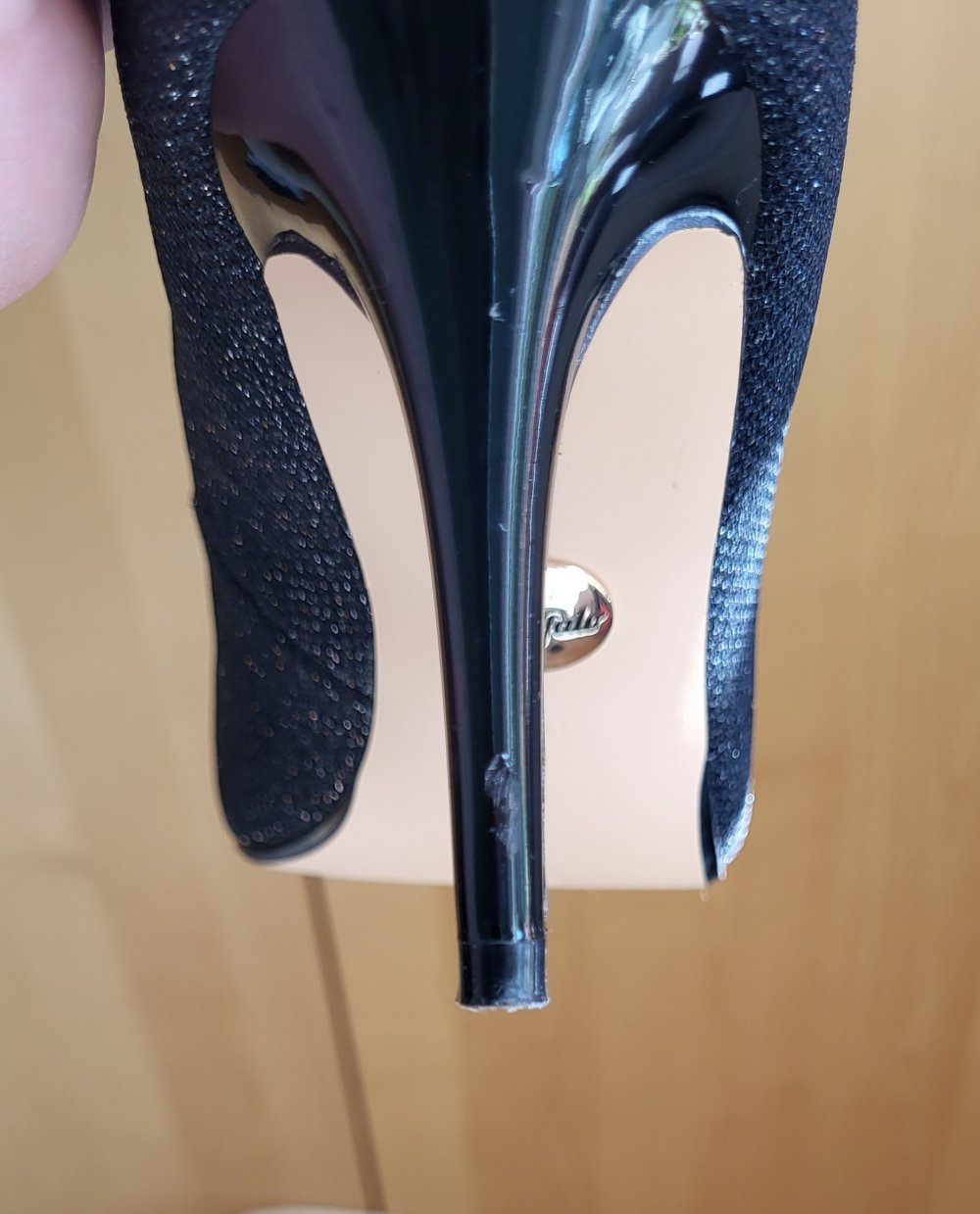 High Heels schwarz mit Glitter