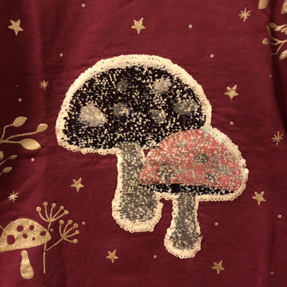 Süßes Sweat Shirt Pilze Gr.128 Topolino Wendepailletten