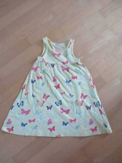 Jersey Kleid Sommer Gr.122/128 Schmetterlinge