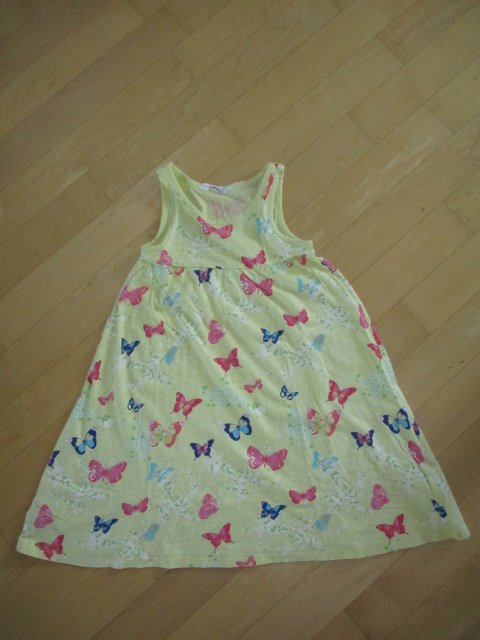 Jersey Kleid Sommer Gr.122/128 Schmetterlinge