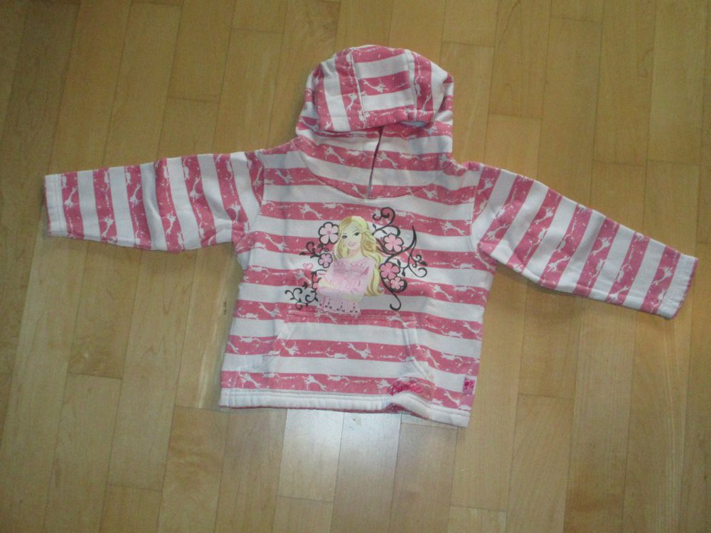 Kapuzenpulli Barbie Gr.98 gestreift