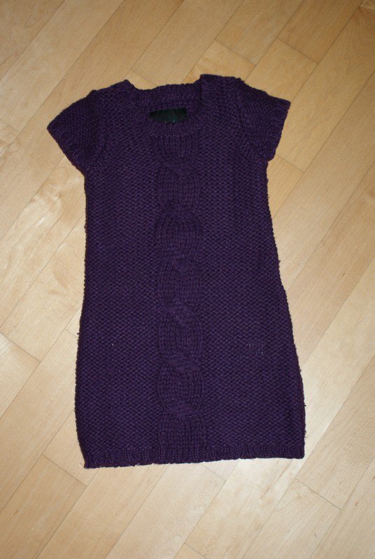 Strickkleid Gr.86/92 dunkles Lila