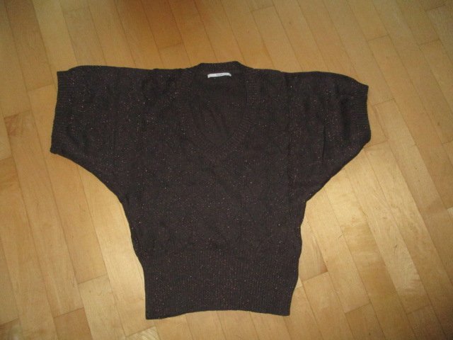 Toller Strickpulli Fledermaus braun mit Glitzer