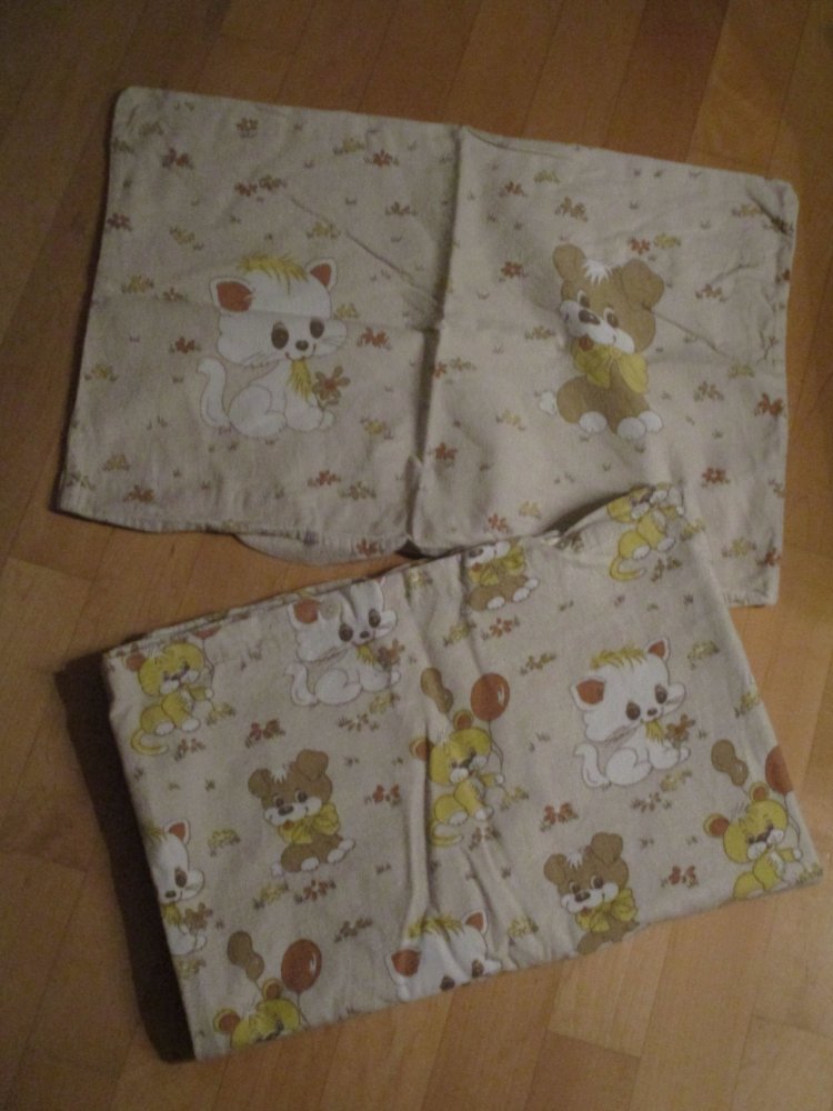 Vintage Bettwäsche kleines Bett Hunde