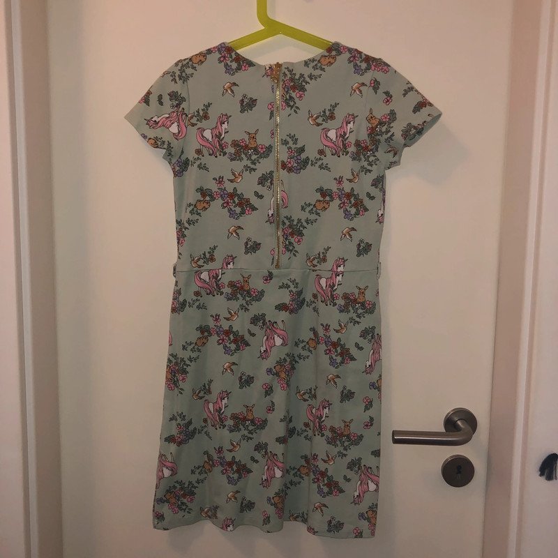 Süßes Sweatkleid Einhörner Gr. 134/140