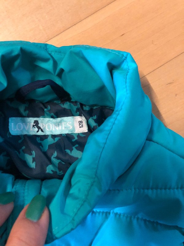 Weste active touch Gr.128 Pferdemuster blau grün