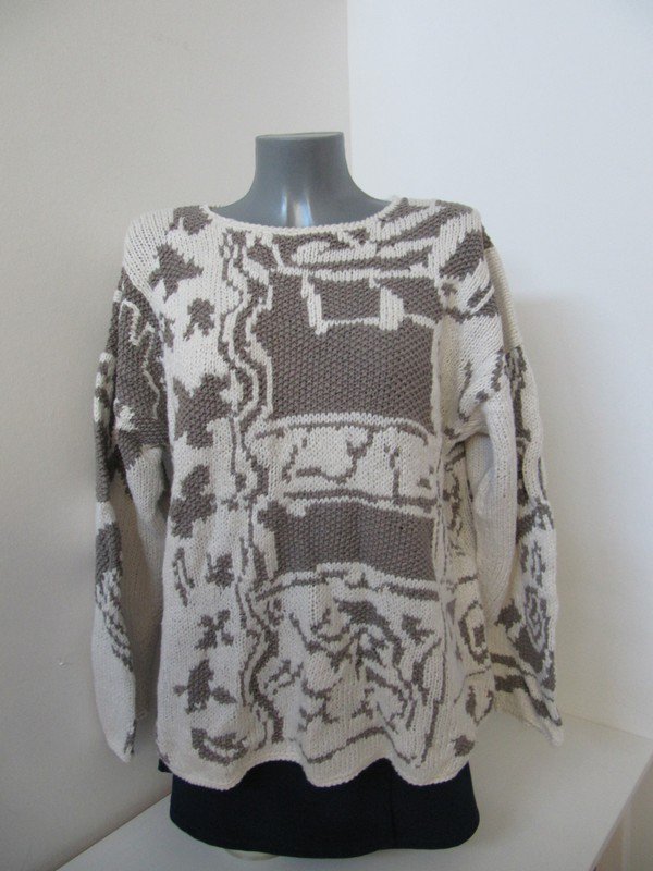 Toller Strickpulli oversize grau weiß