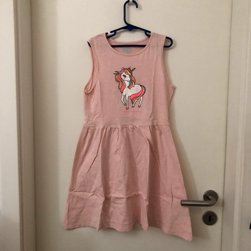 Süßes Kleidchen rosa Einhorn Glitzer