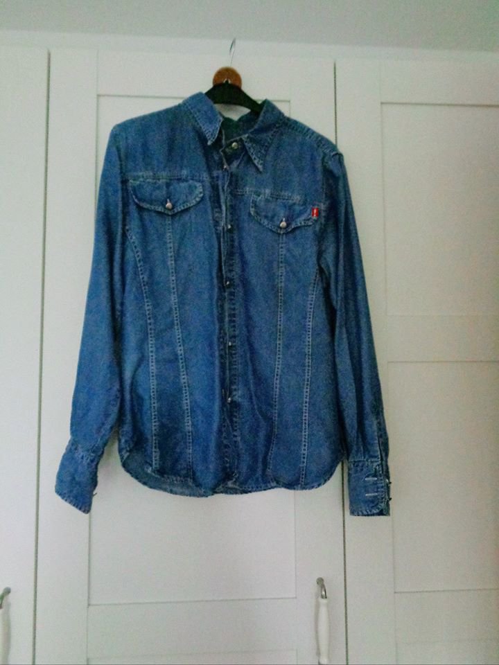 Bluse im Jeansstil