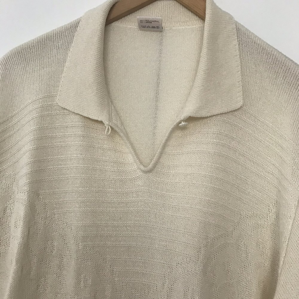 Pullover *Lönze* mit Seide - Creme mit Glanz - Gr. 48