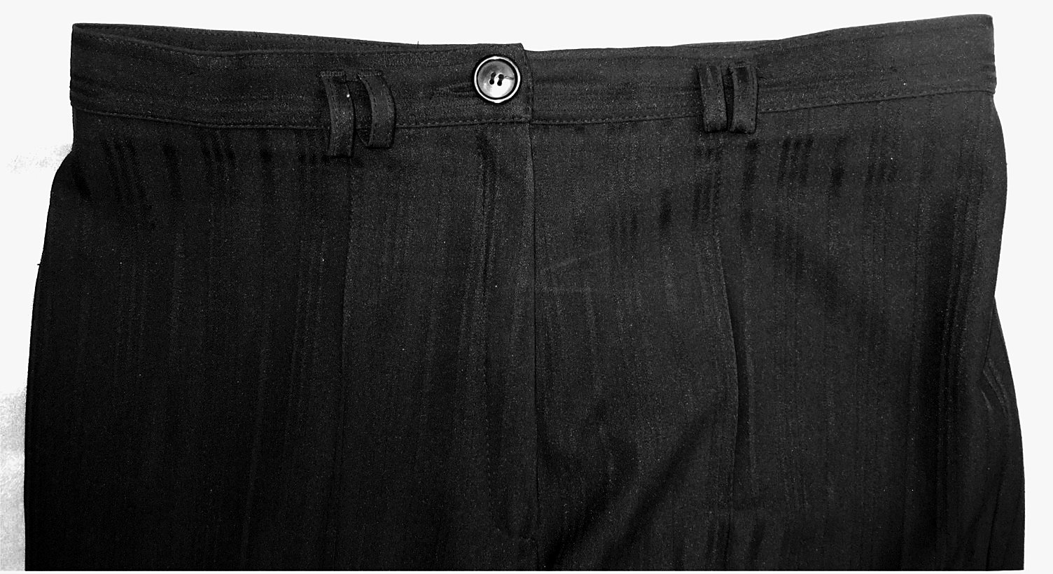 C&A Steghose / Bundfalten-Hose - schwarz mit abgesetzten Längsstreifen - etwa Größe 40