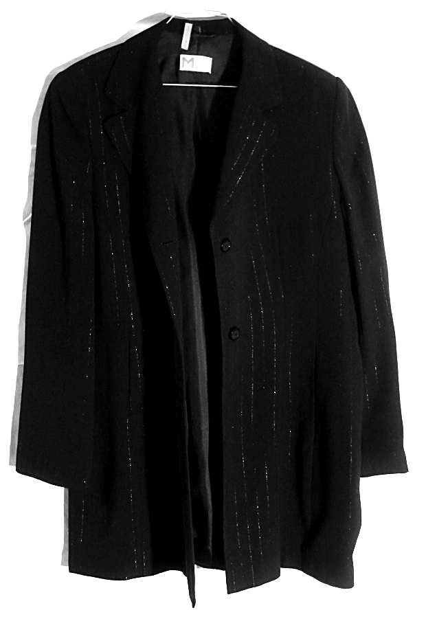 M. trend Business-Jacke - Größe 40 - schwarz mit glitzernden Längsstreifen 